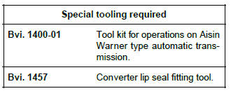 Renault Clio. Converter seal: Removal - Refitting