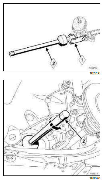 Renault Clio. Axial ball joint linkage: Removal - Refitting