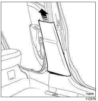 Renault Clio. B-pillar trim: Removal - Refitting