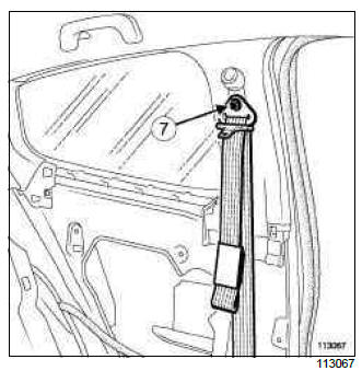 Renault Clio. B-pillar upper trim: Removal - Refitting