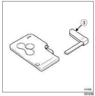 Renault Clio. Battery for remote door locking control: Removal - Refitting