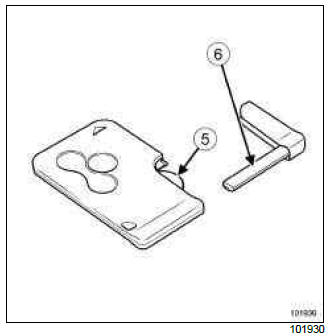 Renault Clio. Battery for remote door locking control: Removal - Refitting