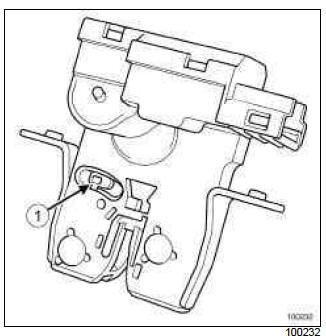 Renault Clio. Tailgate lock: Removal - Refitting