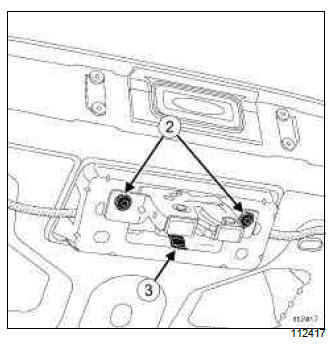 Renault Clio. Tailgate lock: Removal - Refitting