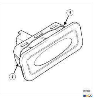 Renault Clio. Tailgate opening switch: Removal - Refitting