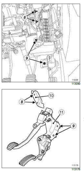 Renault Clio. Brake pedal