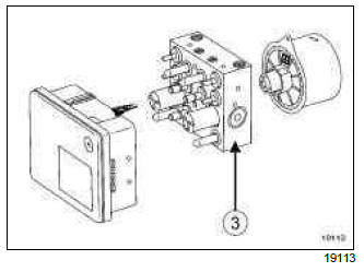 Renault Clio. Braking computer: Removal - Refitting