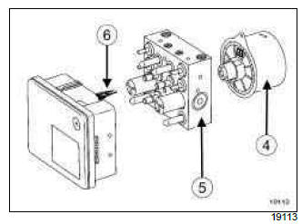 Renault Clio. Braking computer: Removal - Refitting