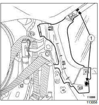 Renault Clio. C-pillar upper trim: Removal - Refitting