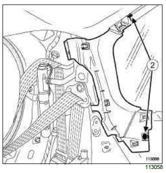 Renault Clio. C-pillar upper trim: Removal - Refitting