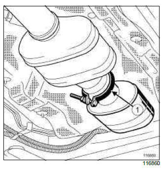 Renault Clio. Catalytic converter: Removal - Refitting