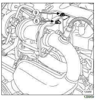 Renault Clio. Catalytic pre-converter: Removal - Refitting
