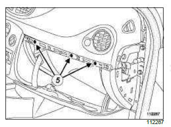 Renault Clio. Glovebox: Removal - Refitting