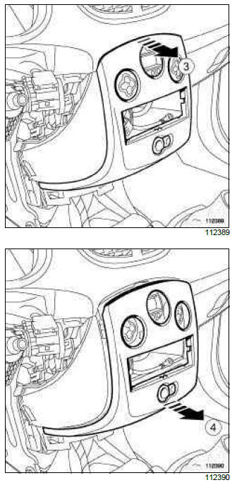 Renault Clio. Centre front panel: Removal - Refitting