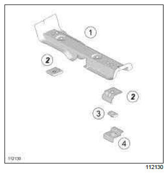 Renault Clio. Rear cross member under front seat