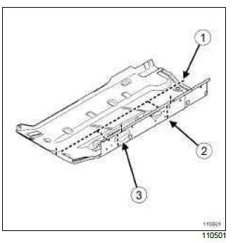 Renault Clio. Centre floor, side section