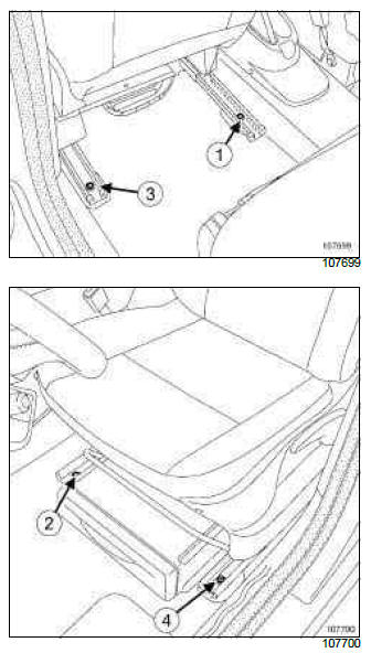 Renault Clio. Complete front seat: Removal - Refitting