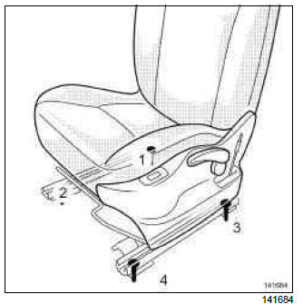 Renault Clio. Complete front seat: Removal - Refitting