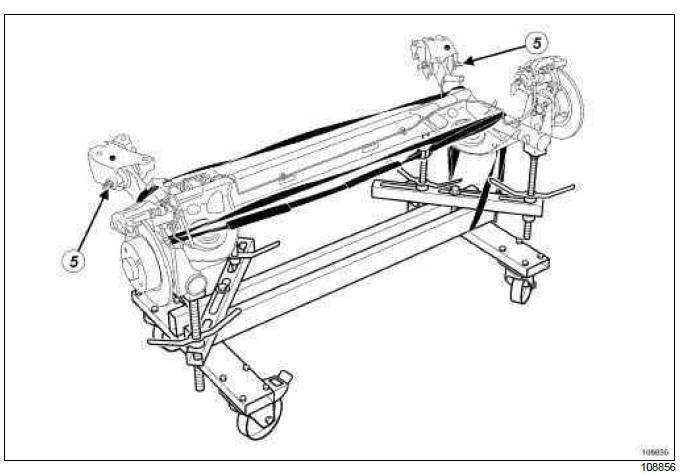 Renault Clio. Complete rear axle system: Removal - Refitting