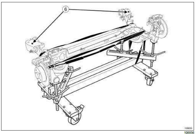 Renault Clio. Complete rear axle system: Removal - Refitting