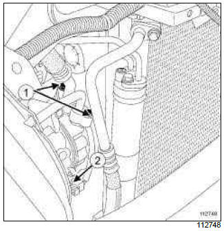 Renault Clio. Compressor: Removal - Refitting