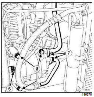 Renault Clio. Compressor: Removal - Refitting