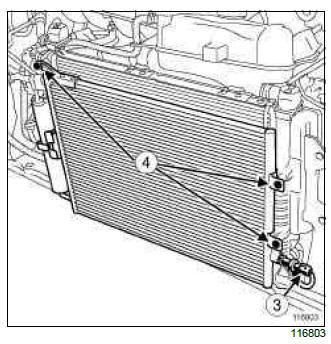 Renault Clio. Condenser: Removal - Refitting