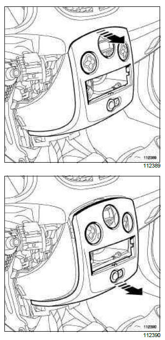 Renault Clio. Control panel: Removal - Refitting