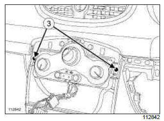 Renault Clio. Control panel: Removal - Refitting