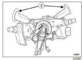 Renault Clio. Steering column switch assembly: List and location of components