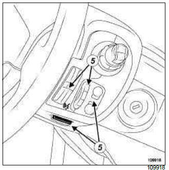 Renault Clio. Steering column switch assembly: List and location of components