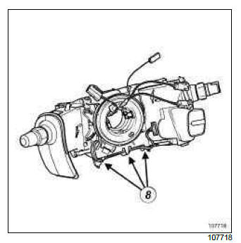 Renault Clio. Steering column switch assembly: Removal - Refitting