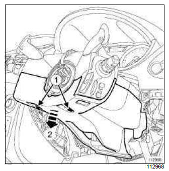 Renault Clio. Gear selector on the steering wheel: Removal - Refitting