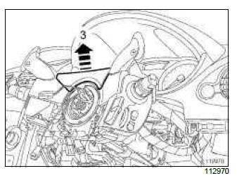 Renault Clio. Gear selector on the steering wheel: Removal - Refitting