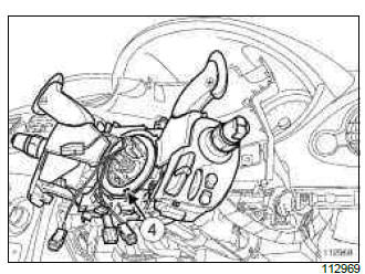 Renault Clio. Gear selector on the steering wheel: Removal - Refitting