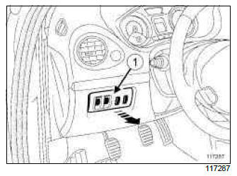 Renault Clio. ESP inhibitor switch: Removal - Refitting