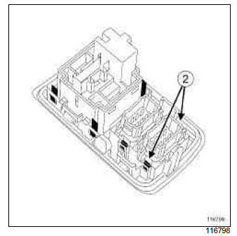 Renault Clio. ESP inhibitor switch: Removal - Refitting