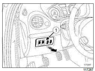 Renault Clio. Lighting dimmer: Removal - Refitting