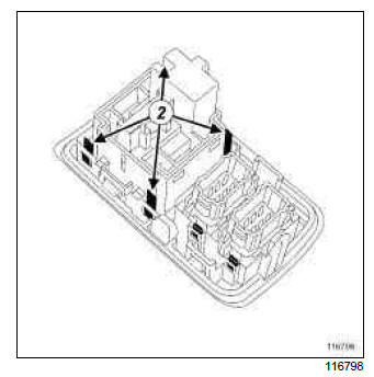 Renault Clio. Lighting dimmer: Removal - Refitting