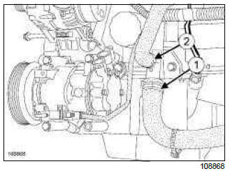 Renault Clio. Coolant pump inlet pipe: Removal - Refitting