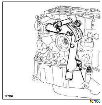 Renault Clio. Coolant pump inlet pipe: Removal - Refitting