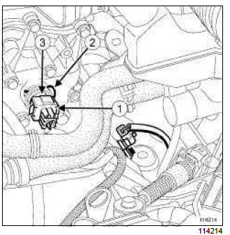 Renault Clio. Coolant temperature sensor: Removal - Refitting