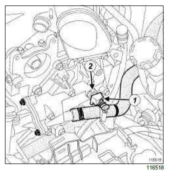 Renault Clio. Coolant temperature sensor: Removal - Refitting