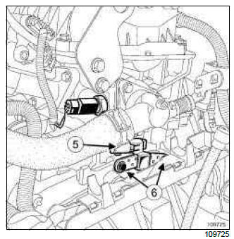 Renault Clio. Crankshaft position sensor: Removal - Refitting