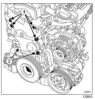 Renault Clio. Timing belt: Removal - Refitting