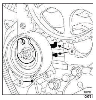 Renault Clio. Timing belt: Removal - Refitting