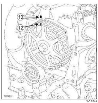 Renault Clio. Timing belt: Removal - Refitting