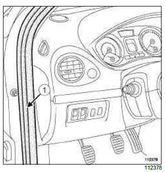 Renault Clio. Dashboard cover gaiter: Removal - Refitting