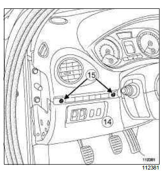 Renault Clio. Dashboard cover gaiter: Removal - Refitting