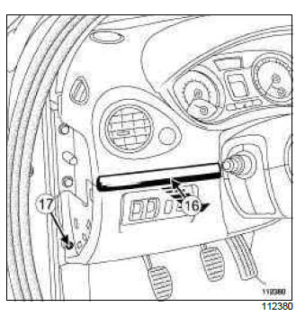 Renault Clio. Dashboard cover gaiter: Removal - Refitting